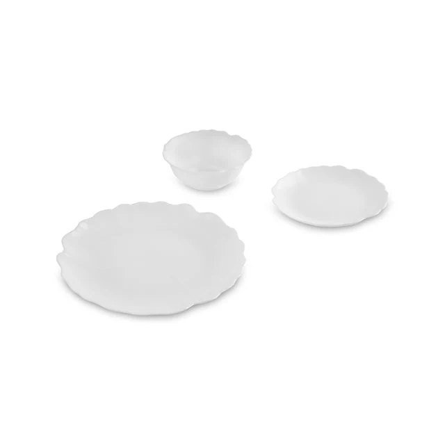 Karaca White Flower Opalglas Tafel Serviesset – 18-delig | 6 personen