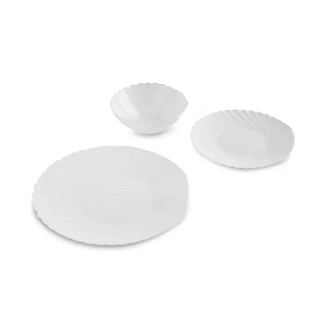 Karaca White Shell Opalglas Servies – 18-delig | 6 personen
