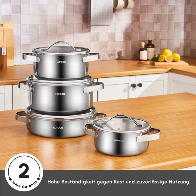 Karaca 3 Ply Culinara pannenset 8-delige