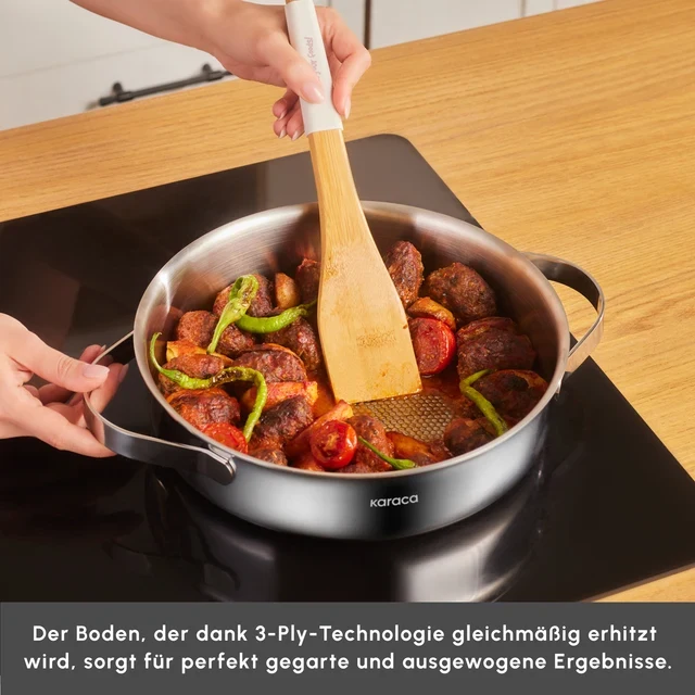 Karaca 3 Ply Culinara pannenset 8-delige