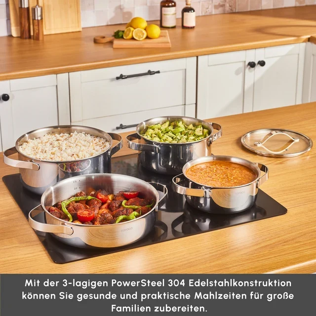 Karaca 3 Ply Culinara pannenset 8-delige