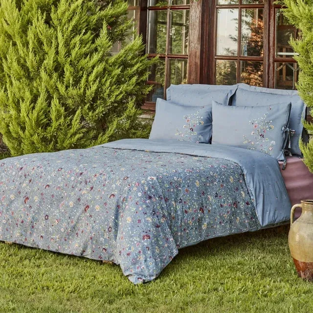 Karaca Ansey 100% Turkse Katoenen Dekbedovertrekset – Tweepersoons, Blauw