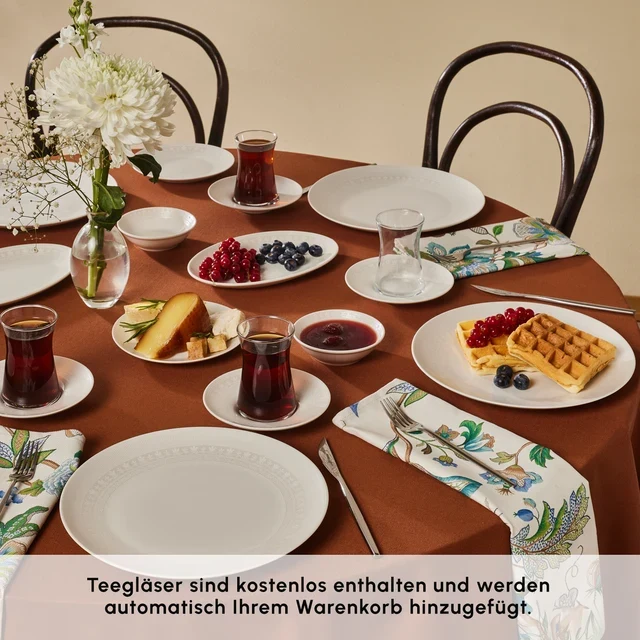 Karaca Artiste Bone China Ontbijtset 20-delig | 6 personen – Wit