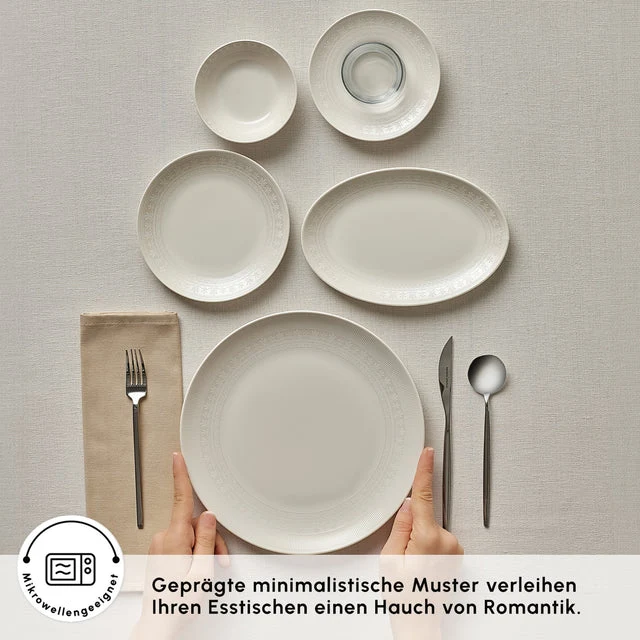 Karaca Artiste Bone China Ontbijtset 20-delig | 6 personen – Wit