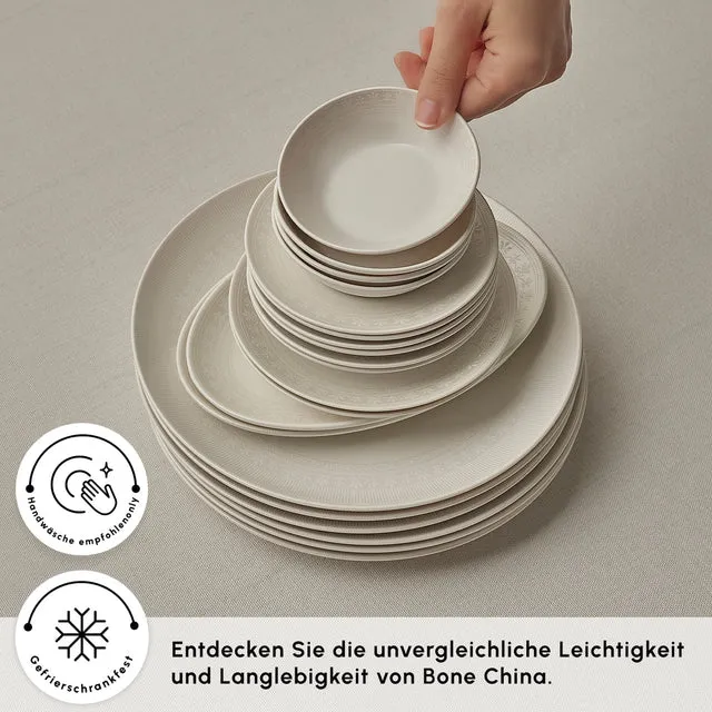 Karaca Artiste Bone China Ontbijtset 20-delig | 6 personen – Wit