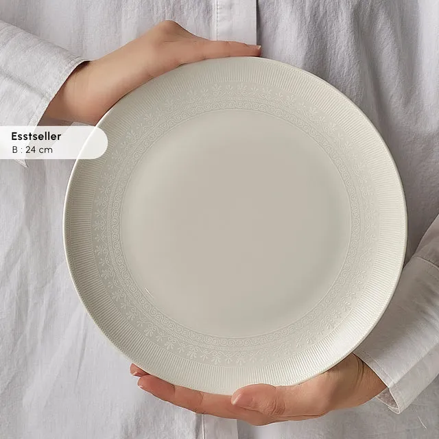 Karaca Artiste Bone China Ontbijtset 20-delig | 6 personen – Wit