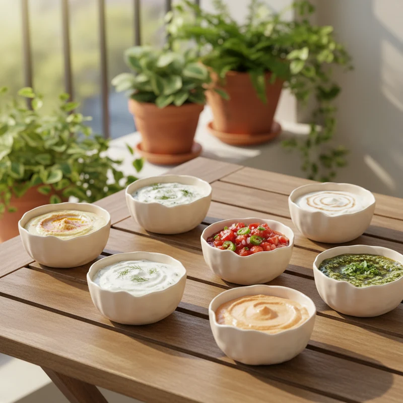 Angles Saus- / Snack Kommenset 8,7 cm | 6 Delig Taupe