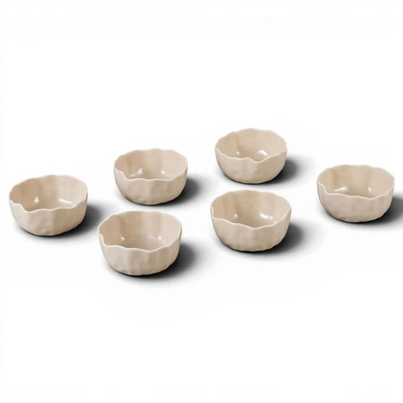 Angles Saus- / Snack Kommenset 8,7 cm | 6 Delig Taupe