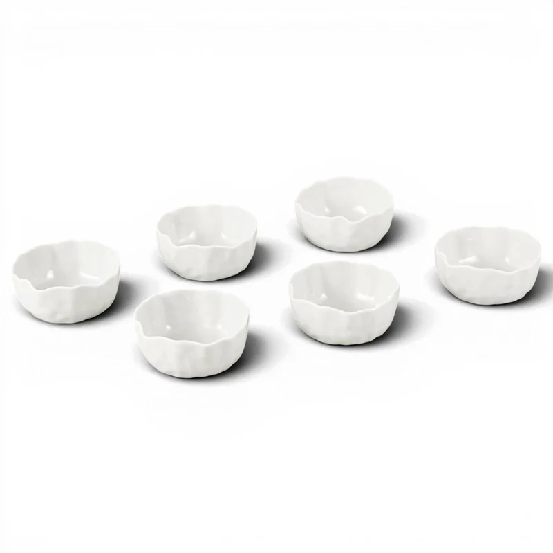 Angles Saus- / Snack Kommenset 8,7 cm | 6 Delig Wit