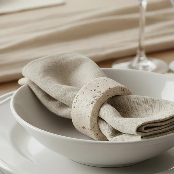 OPUS TRAVERTINE SERVETRING 5CM TRAVERTIN - SET VAN 4