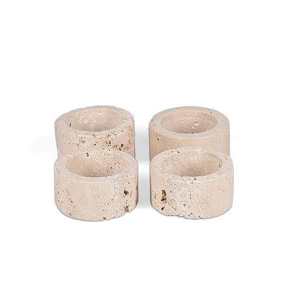 OPUS TRAVERTINE SERVETRING 5CM TRAVERTIN - SET VAN 4