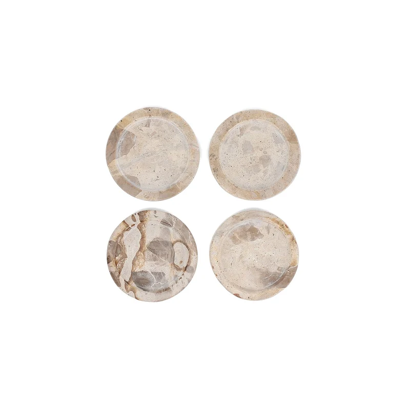 OPUS GLASONDERZETTER MARMER BEIGE- SET VAN 4