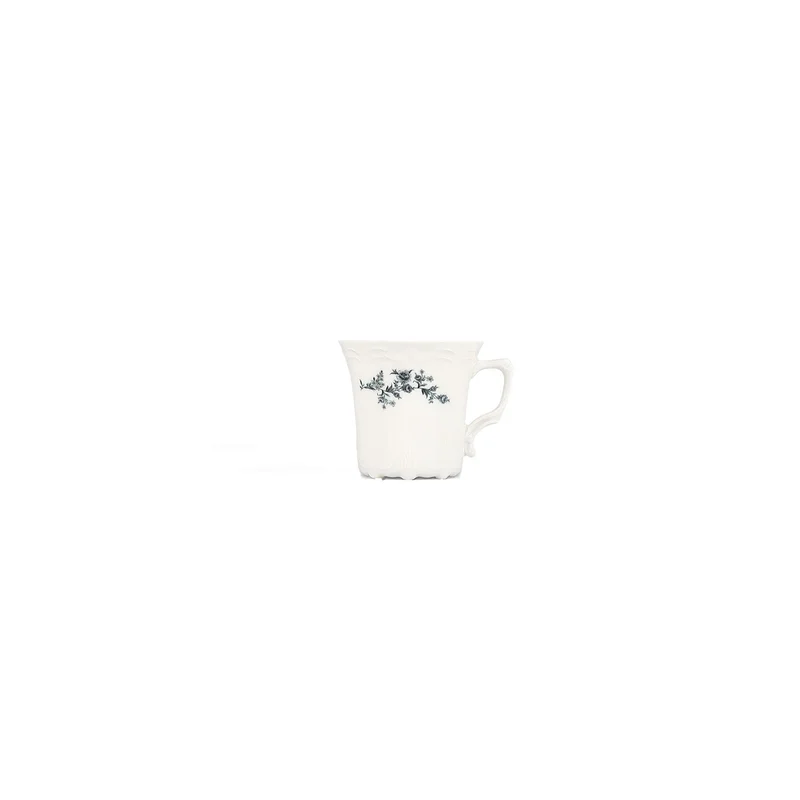 Flower Retro Black Cappuccino/Nescafeset 12-Delig | 6-Persoons