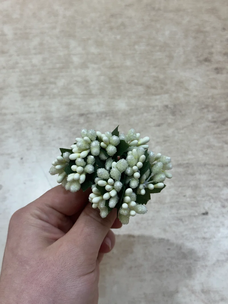 12 stuks bloemenst - nepbloemen -decoratie -mini-bloemen-WHITE-planten-knutselen - krans