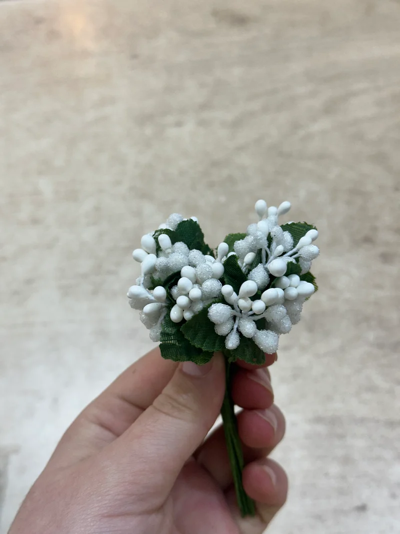 12 stuks bloemenst - nepbloemen -decoratie -mini-bloemen-CREAM- WHITE-planten-knutselen - krans