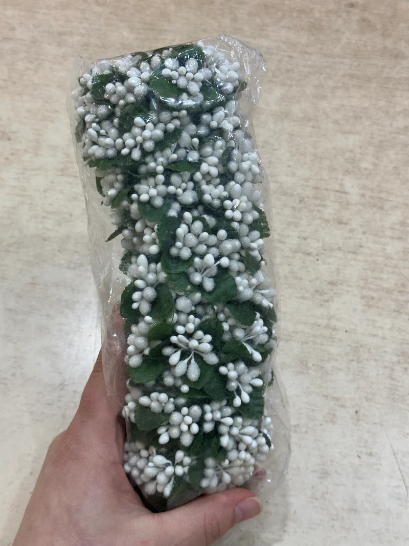 12 stuks bloemenst - nepbloemen -decoratie -mini-bloemen-CREAM- WHITE-planten-knutselen - krans