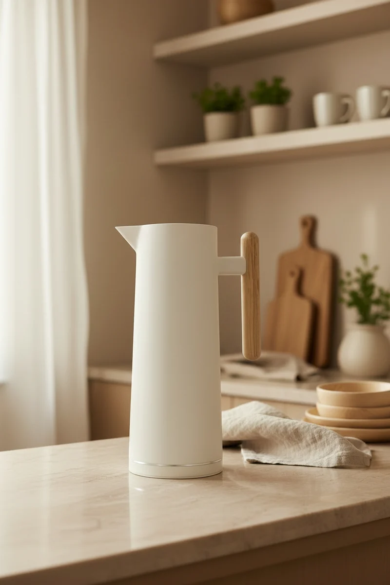 Thermoskan - 1,0 Liter - Thermos - Isoleerkan - Koffie of Thee - Warm en koud - Wit