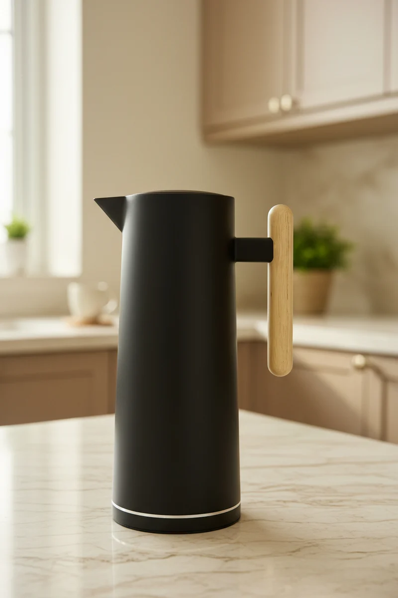 Thermoskan - 1,0 Liter - Thermos - Isoleerkan - Koffie of Thee - Warm en koud - Zwart
