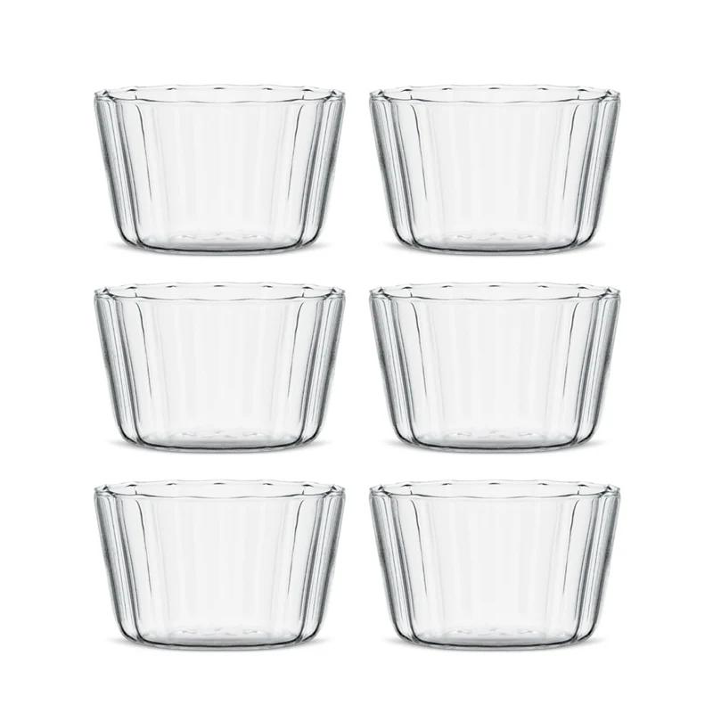 LINEA Borosilicaat Glazen Kommen – Set van 6 | Ø 10,5 cm