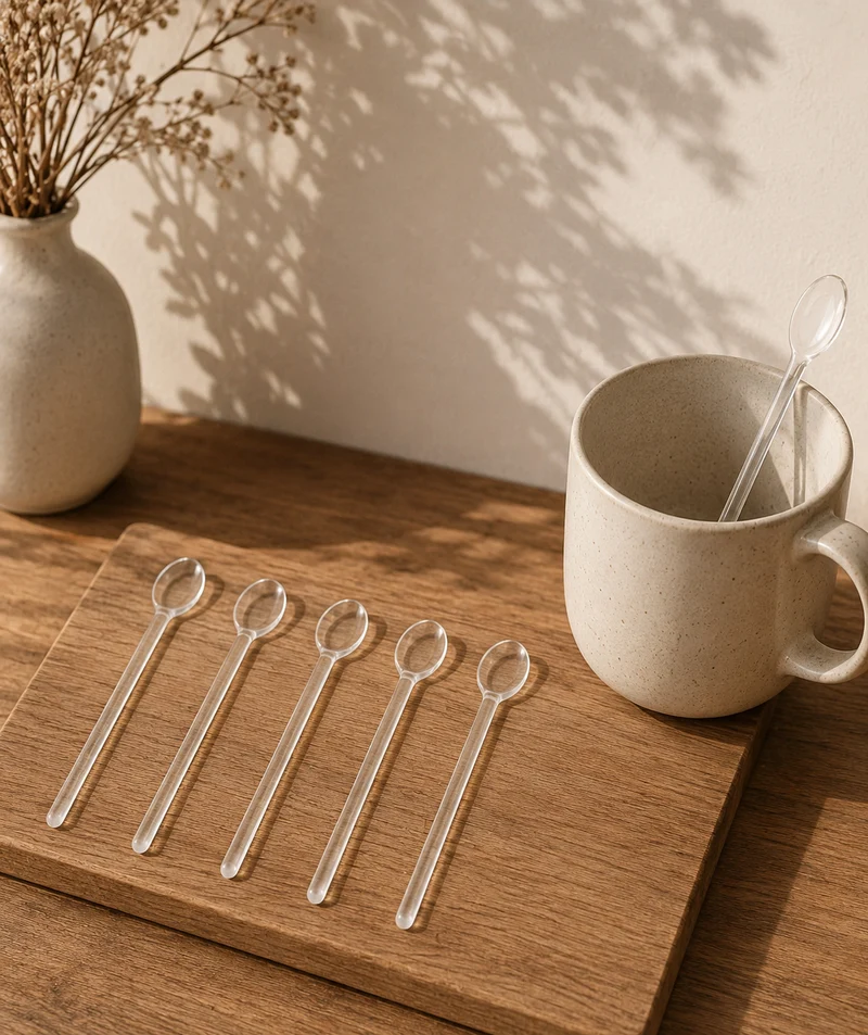 Glazen ( Latte ) Lepels | Set van 6 | 17,3 cm