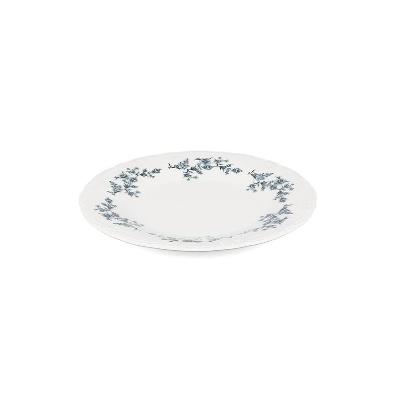 Plat bord 27 cm black flower Retro