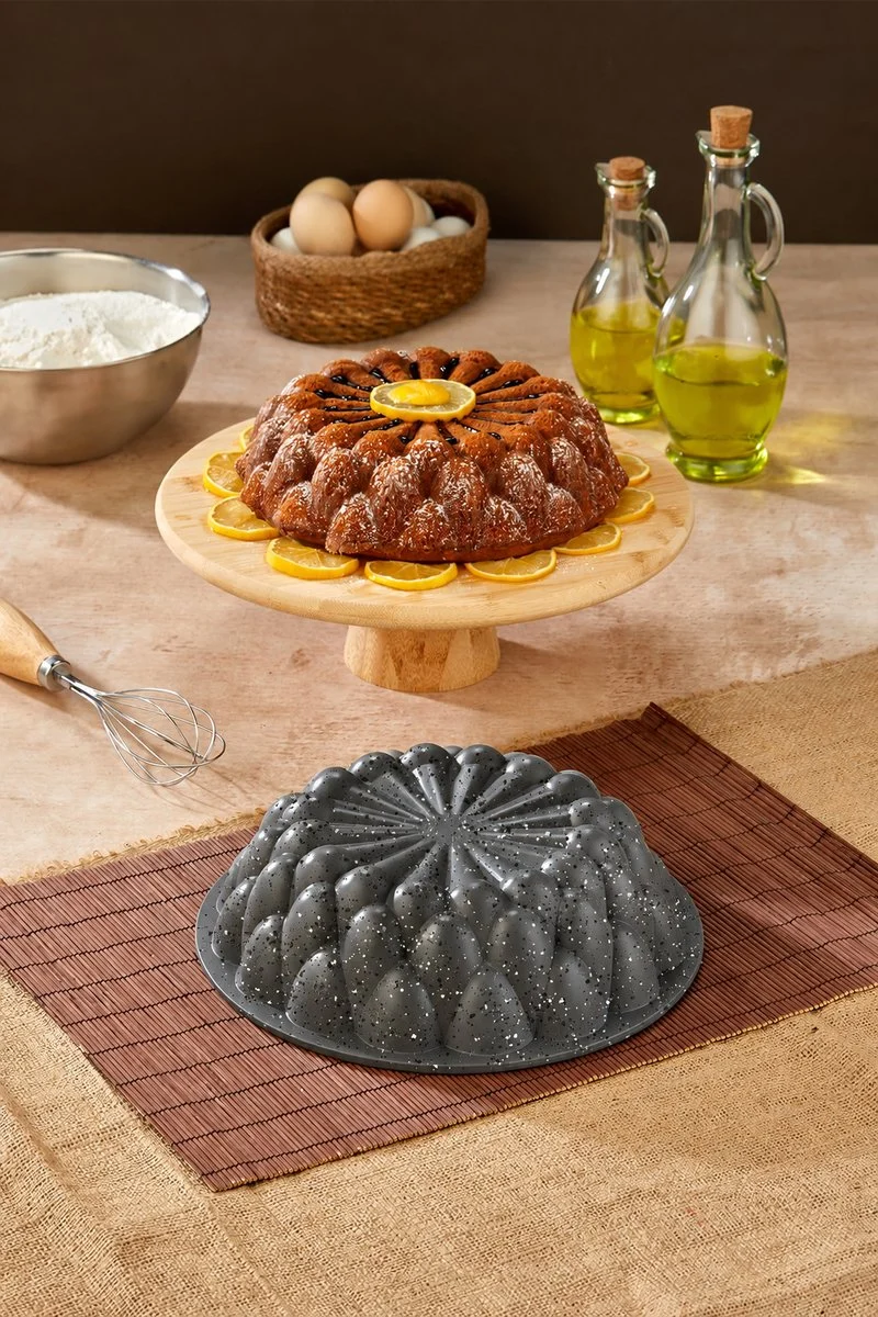 Polochef Prizma - Gegoten Aluminium – Granieten Antiaanbaklaag – Antraciet – Quiche- en Taartvorm