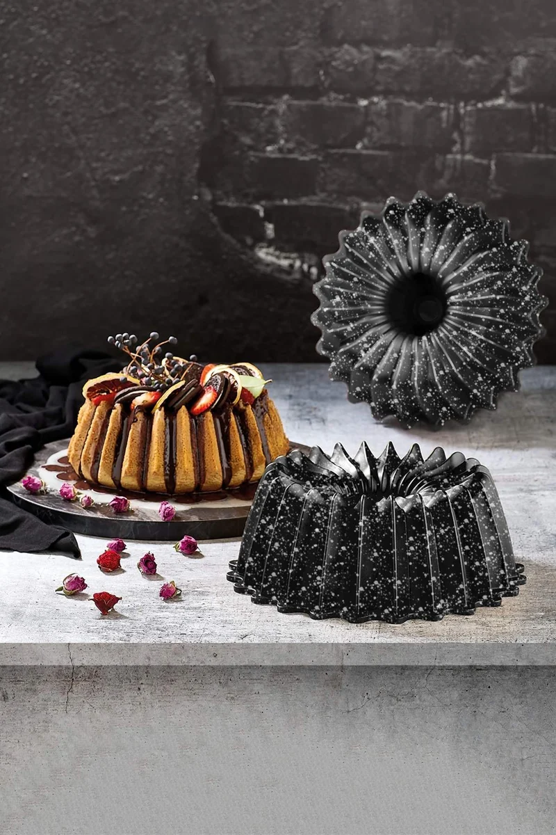 Polochef Lindo Cakevorm - Graniet Bakvorm - 26cm - Non-Stick - Zwart