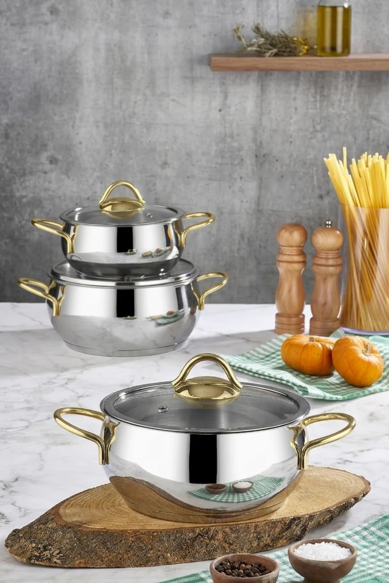 Proline Midi Pannenset 6 Delig | Zilver - Goud