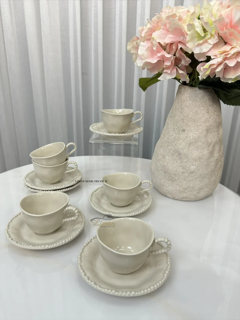 Parel Espressoset 12 Delig | 6 Persoons Beige