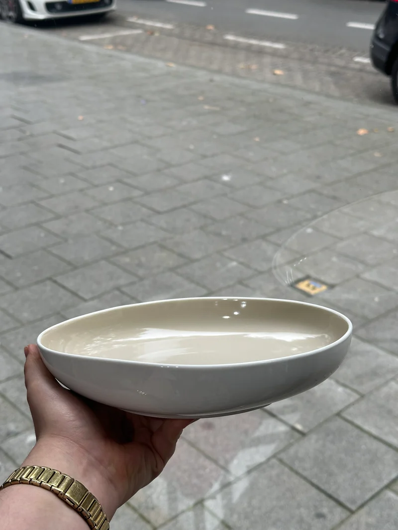 Perla / Barles / Cupido Japandy style Taupe - White Diep bord 20,3XH5,5 cm Per Stuk