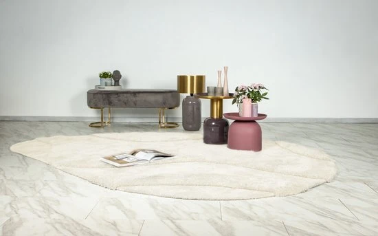 Lalee Japandy Milano Tapijt - Vloerkleed - Organische vorm ( IVORY)