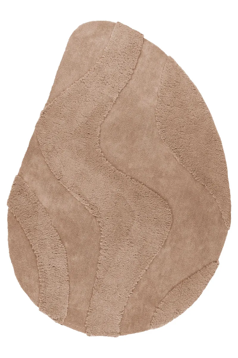 Lalee Japandy Milano Tapijt - Vloerkleed - Organische vorm ( BEIGE )