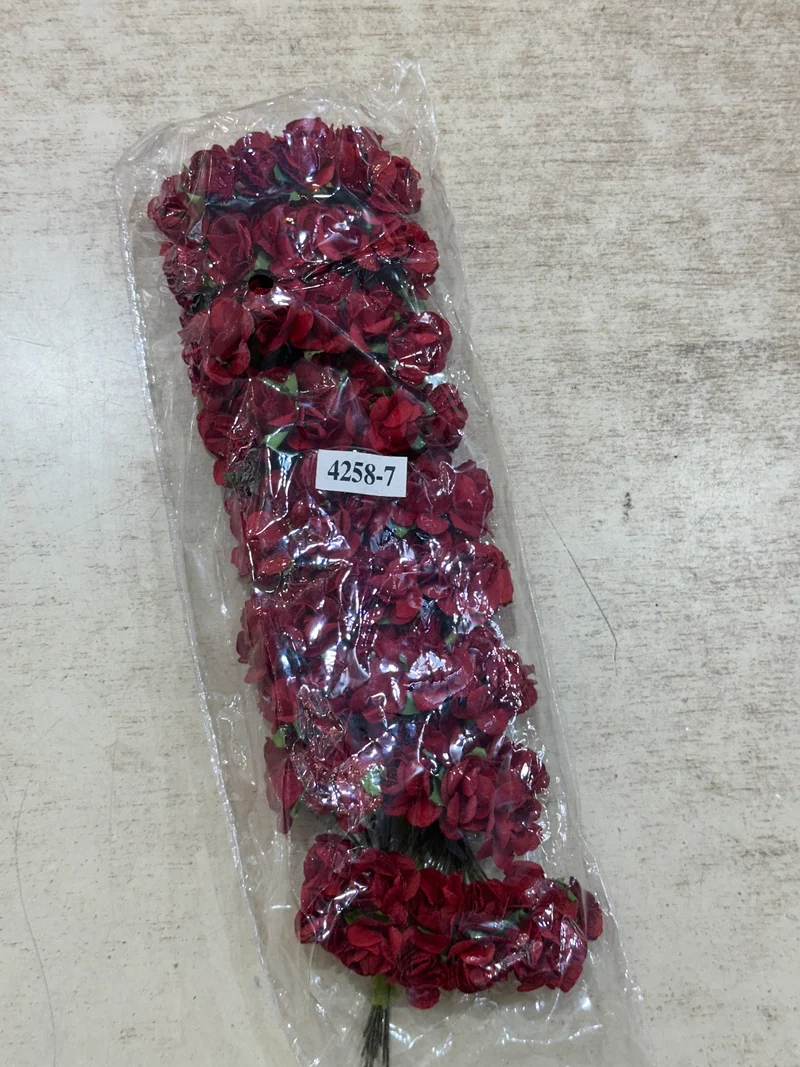 Peper Flower Kunstmatige bloemen – Set van 12 - Rood met Steel voor Bruidsboeketten, Tafeldecoratie, Bloemstukken, Feesten, Babyshowers en Woondecoratie