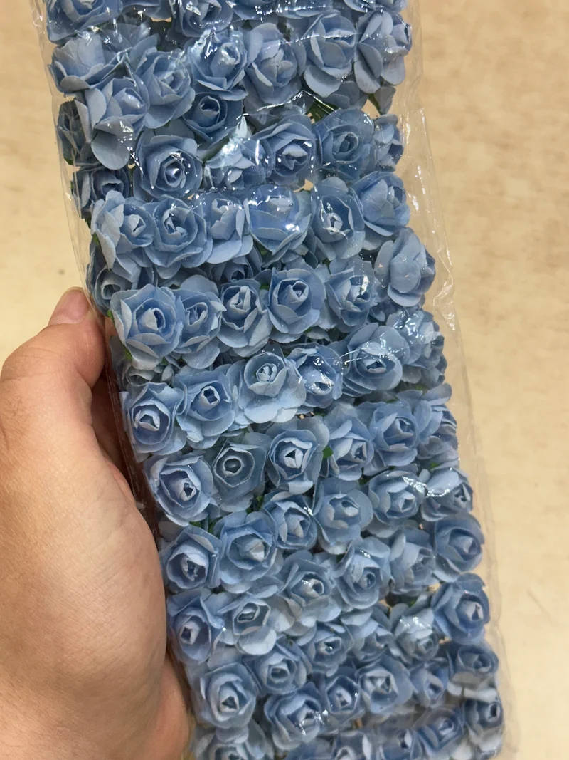 Peper Flower Kunstmatige bloemen – Set van 12 - blauw met Steel voor Bruidsboeketten, Tafeldecoratie, Bloemstukken, Feesten, Babyshowers en Woondecoratie