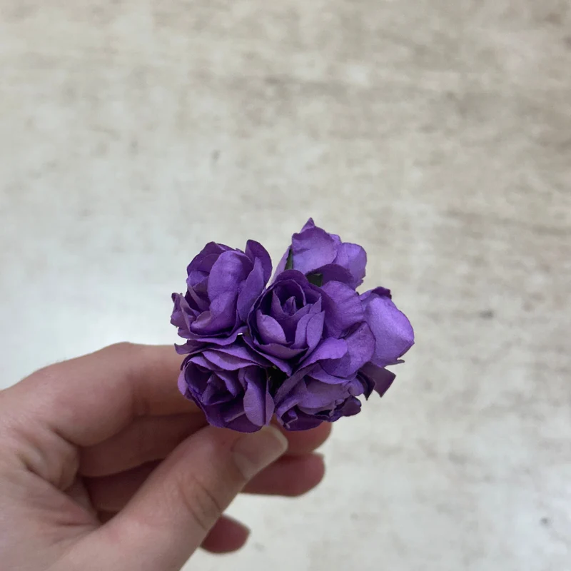 Peper Flower Kunstmatige bloemen – Set van 6 Paars met Steel voor Bruidsboeketten, Tafeldecoratie, Bloemstukken, Feesten, Babyshowers en Woondecoratie
