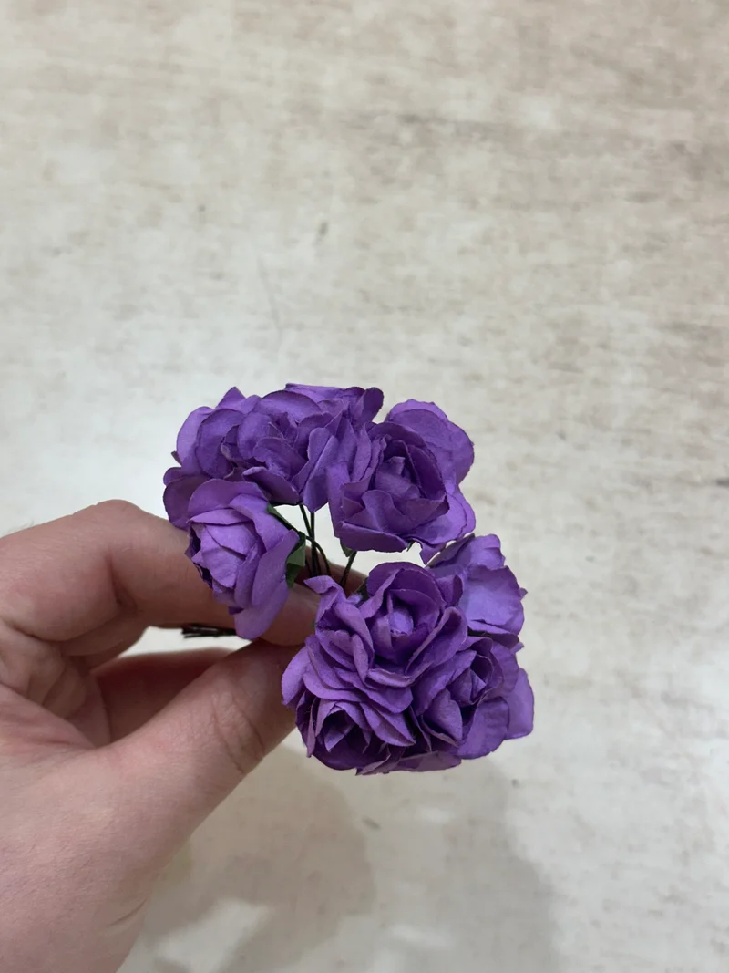 Peper Flower Kunstmatige bloemen – Set van 6 Paars met Steel voor Bruidsboeketten, Tafeldecoratie, Bloemstukken, Feesten, Babyshowers en Woondecoratie