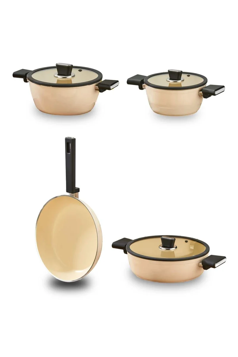 Vista Seramik 7 Delige Pannen set Beige