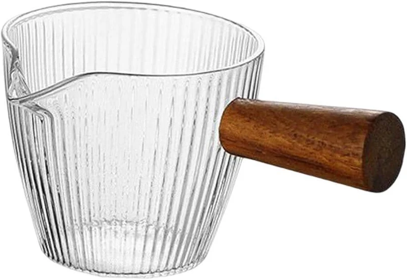 Glazen Melkkannetje - Sauskom met handvat - Koffie serveren - Mini formaat - 120 ml - Transparant