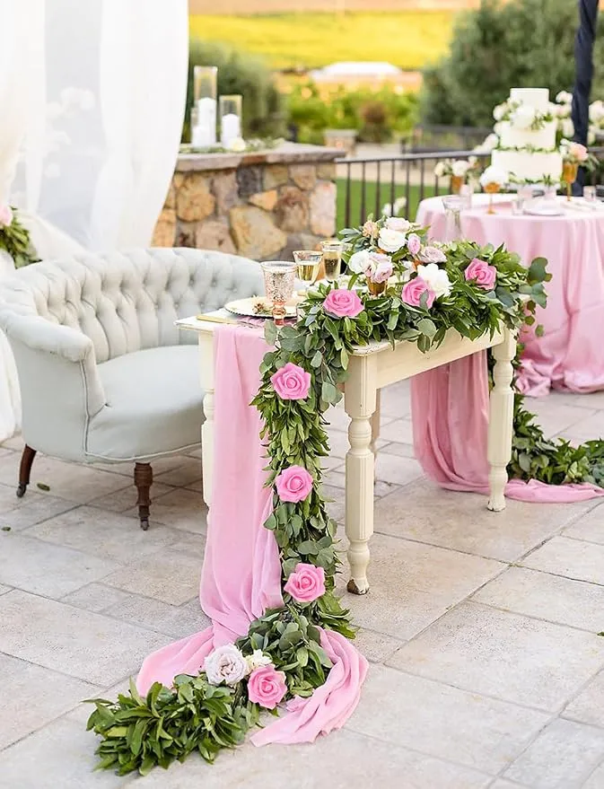 Kunstmatige rozenbloemkoppen – 6 stuks Roze kunstrozen van schuim voor doe-het-zelf bruidsboeketten, tafeldecoraties, bloemstukken, feesten, babyshowers en woondecoratie (zonder steel, Roze).