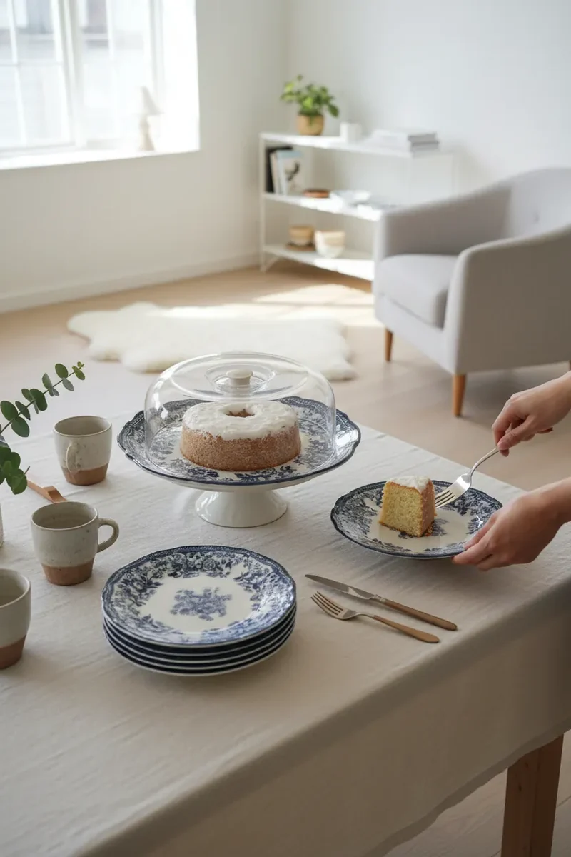 New Vintage Navy Gebaksset ( gebakservies ) 8 Delig | 6 Persoons