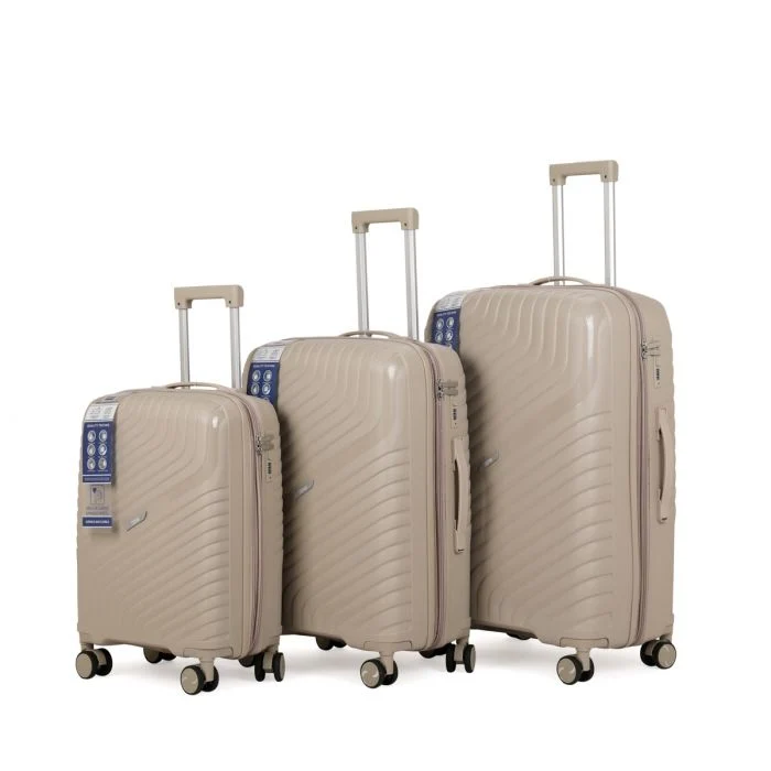 REISKOFFER - ROLKOFFER - KOFFERSET - KOFFER | BEIGE 3-DELIG
