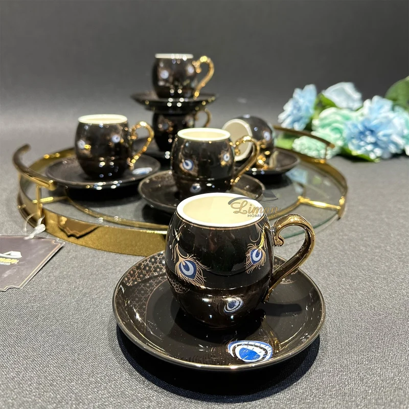 ACR Good Luck Espressoset 12 Delig | 6 Persoons Zwart