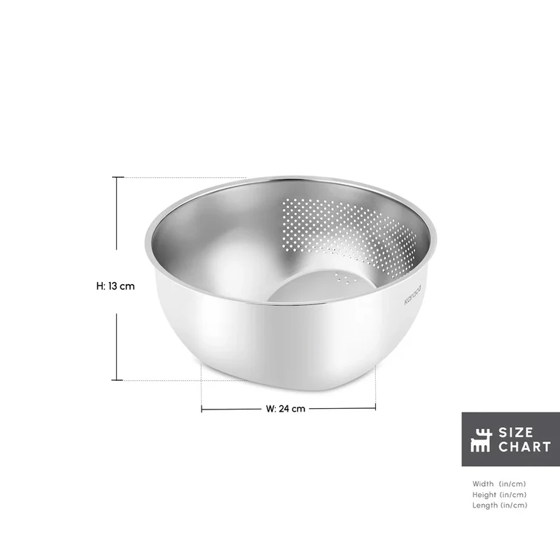 Karaca Flow Roestvrijstalen vergiet 24cm