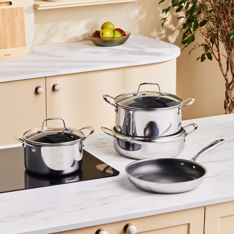 Karaca Ceramica 3-Ply RVS 7-Delige Pannen Set