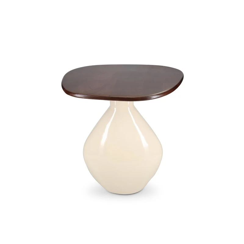 Mio Bijzettafel 41x36xH40cm met houten blad ivory