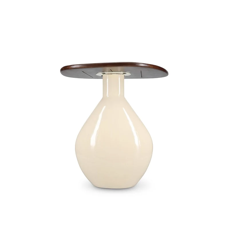 Mio Bijzettafel 41x36xH40cm met houten blad ivory
