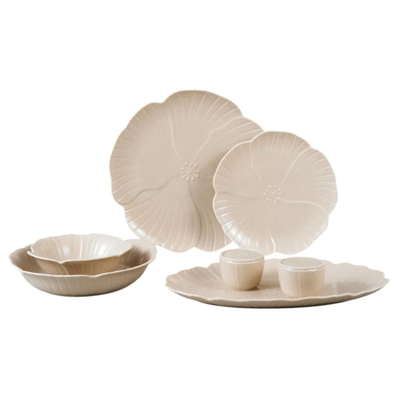 Florange Taupe Servies set 27 delig | 6 persoons - Bricard
