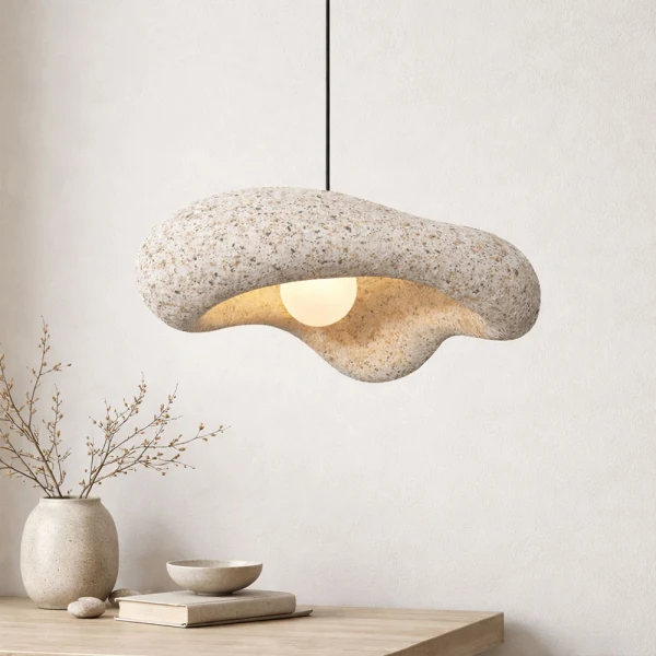 Japandi Hanglamp Ø 50 cm Zenica Zand Steenlook