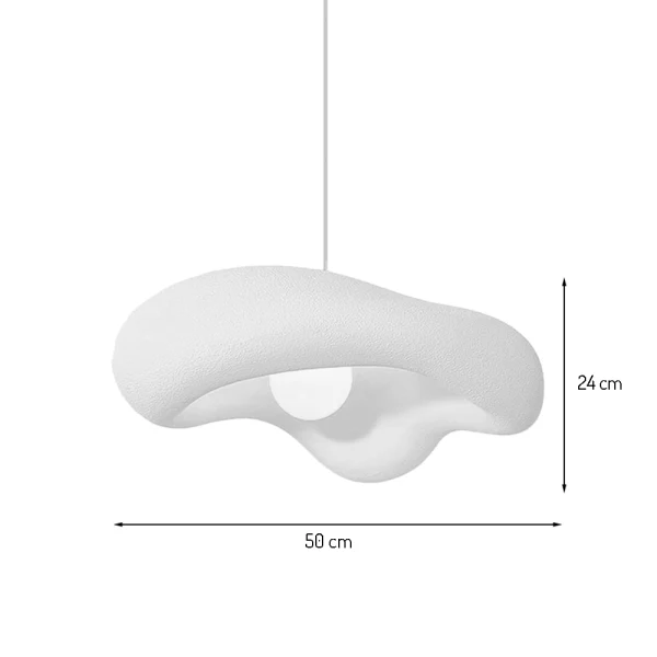 Japandi Hanglamp Ø 50 cm Zenica Zand Steenlook