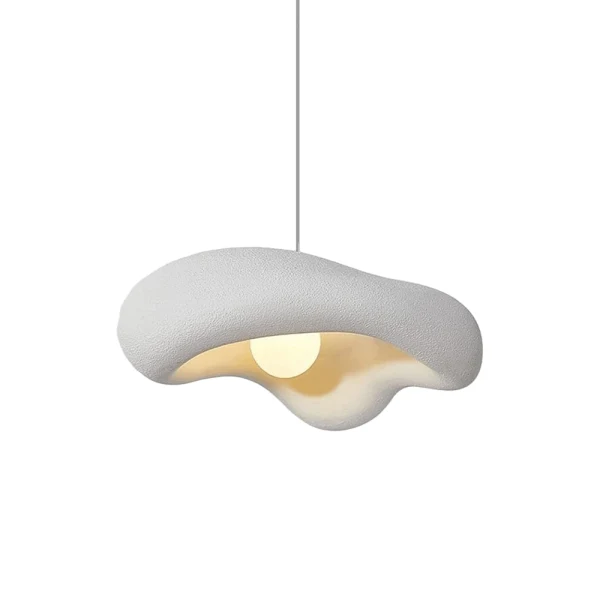Japandi Hanglamp Ø 50 cm Zenica Wit Steenlook